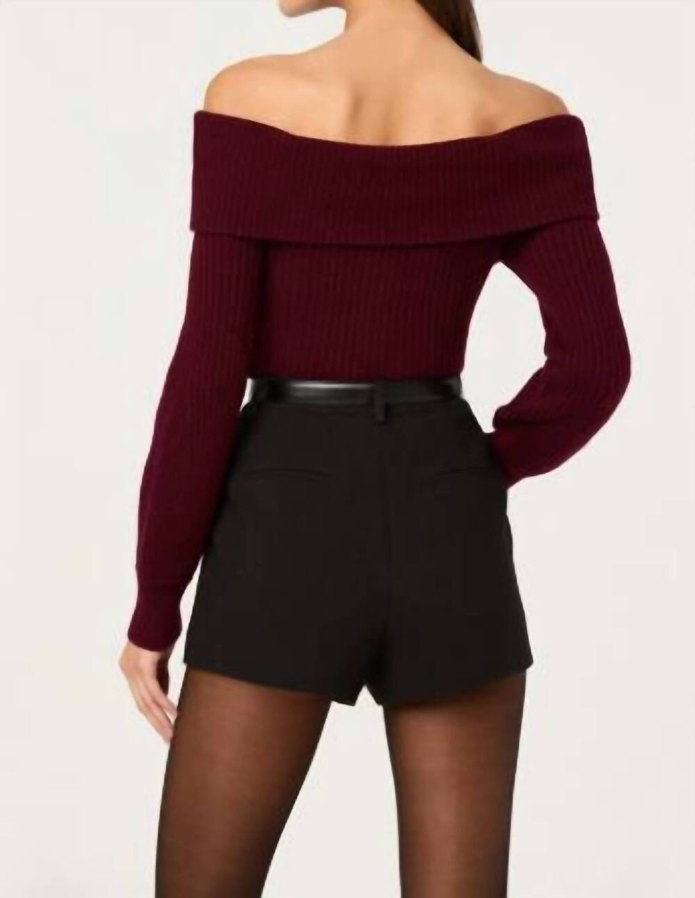 NEW ASTR tilde sweater in wine - Picture 3 of 4